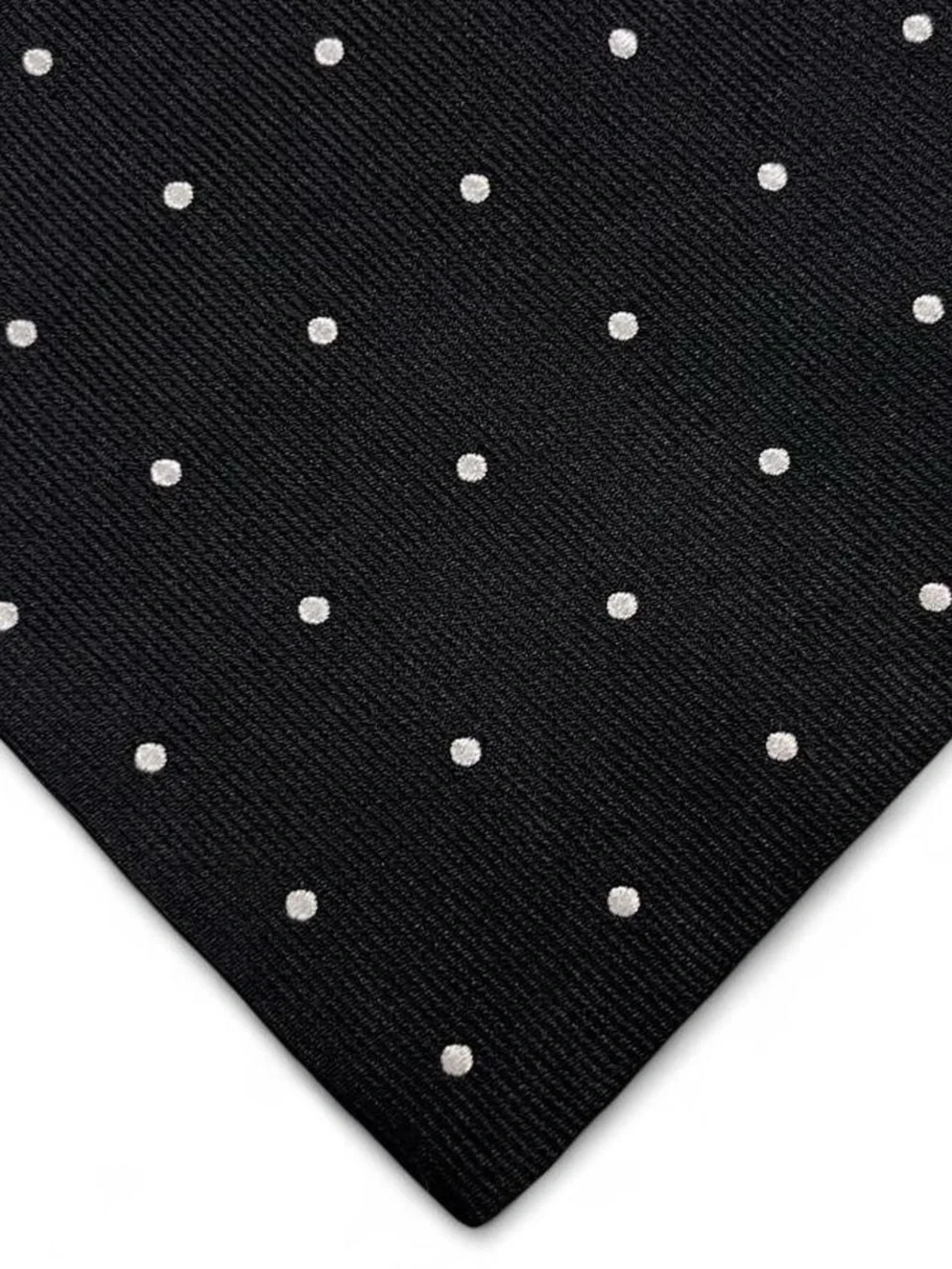 Brooks Brothers 1818 Pure Silk Black & White Polka Dot Tie L58